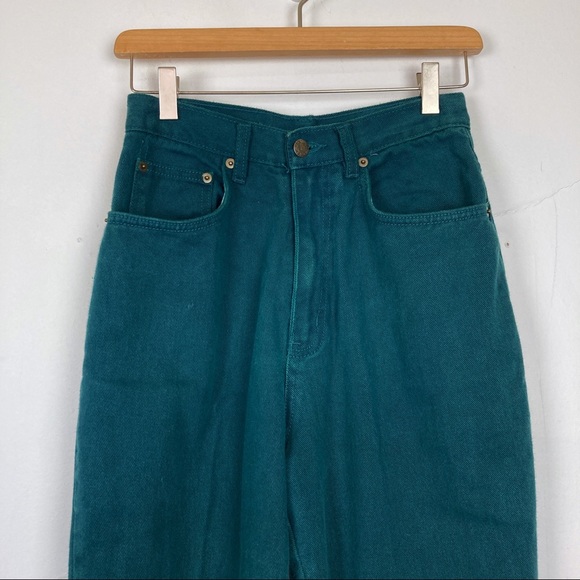Vintage high waisted green mom jeans emerald green - Picture 2 of 7